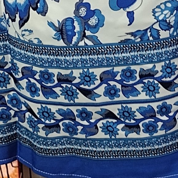 Sz 20 NEW Blue/White Floral Cold Shoulder Dress 27.75" PTP, 43.75" Long SOFT - Picture 10 of 15